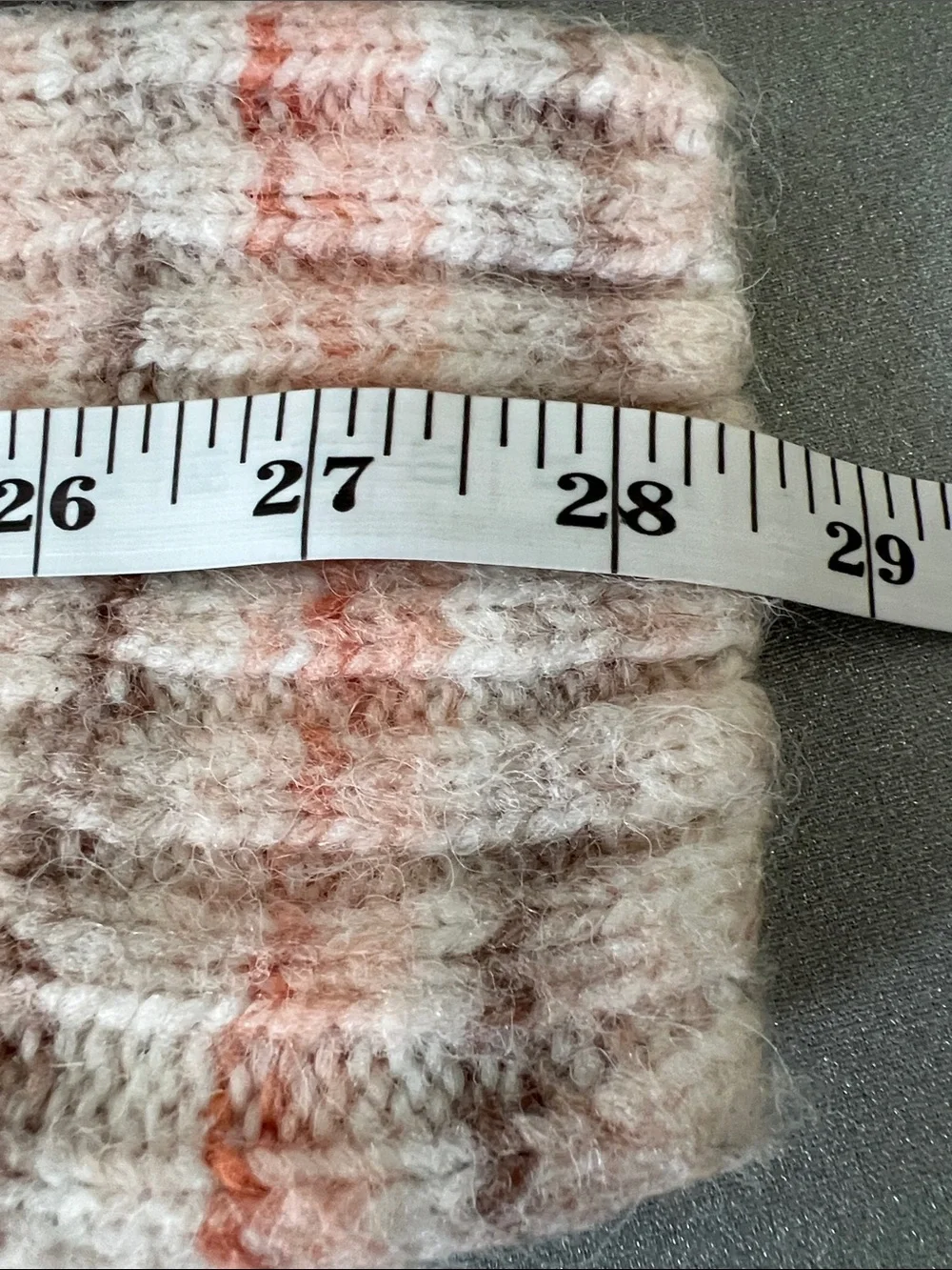 Madden Girl | Pink Brown Coral Cream Cropped Cable-Knit Sweater Size L